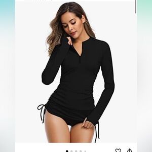 Chama Long Sleeve UV Sun Protection Rash Guard Side Adjustable Wetsuit  Top